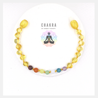 Chakra & Honey Amber Child Anklet