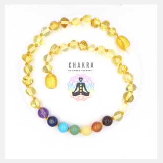 Chakra & Honey Amber Adult Anklet