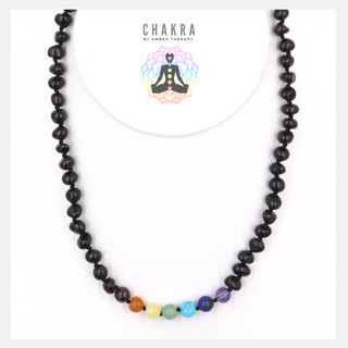 Chakra & Cherry Amber Adult Necklace