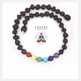 Chakra & Cherry Amber Adult Anklet