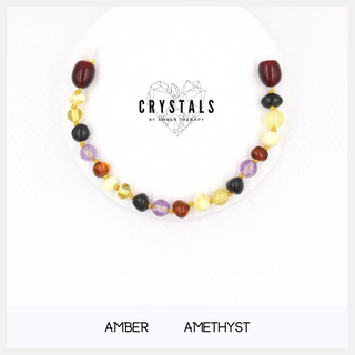 Amber with Amethyst Child Bracelet