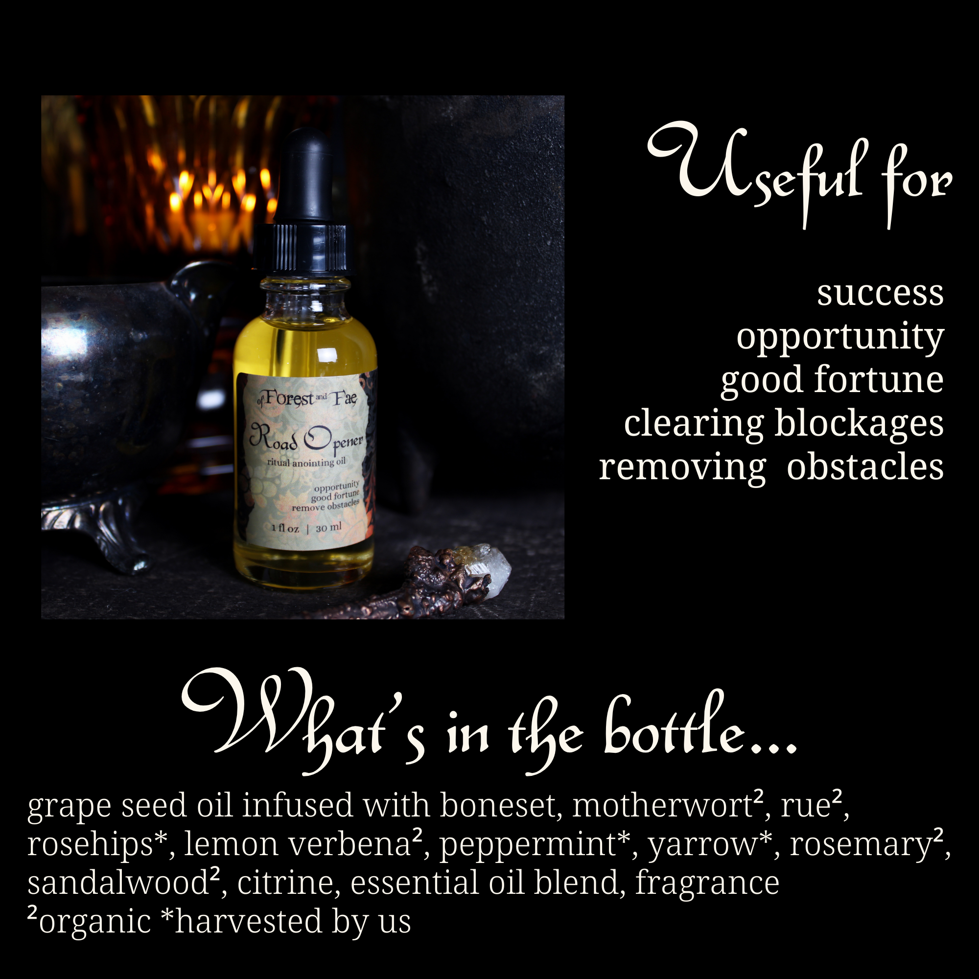 Road Opener Ritual Anointing Oil • Herb Infused Oil • Witchy