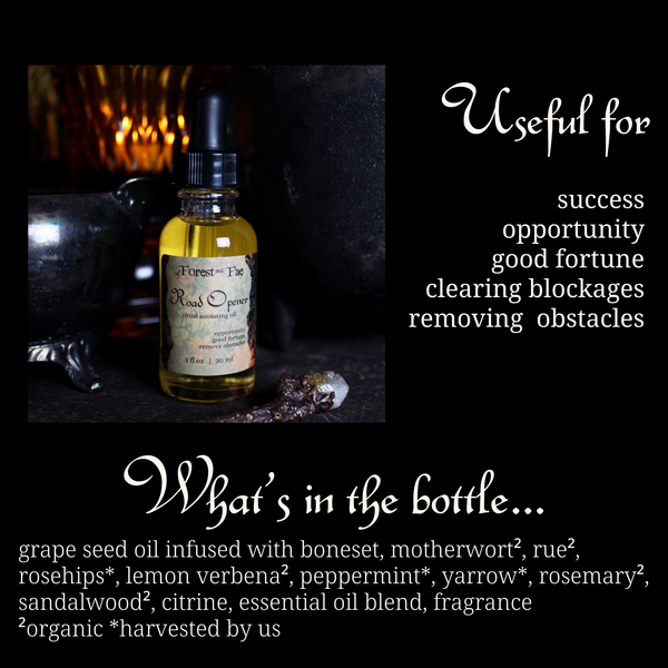 Road Opener Ritual Anointing Oil • Herb Infused Oil • Witchy