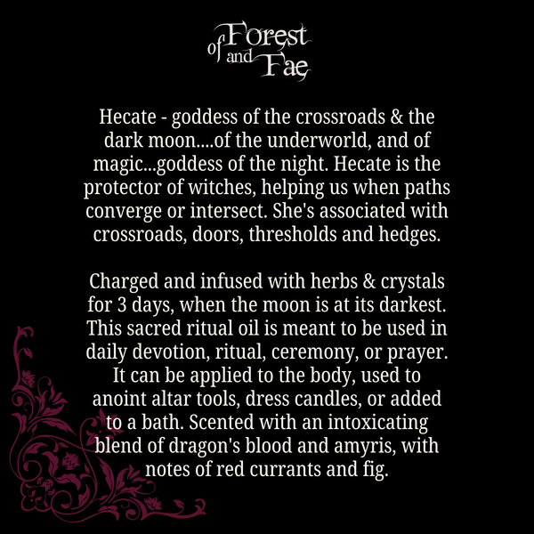 Hecate Sacred Ritual Oil • Altar oil for spell & ritual work