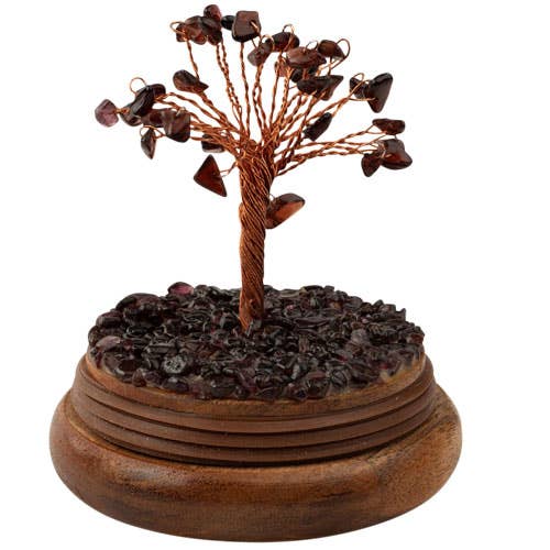 GEMSTONE TREES IN A GLASS DOME: LAPIS