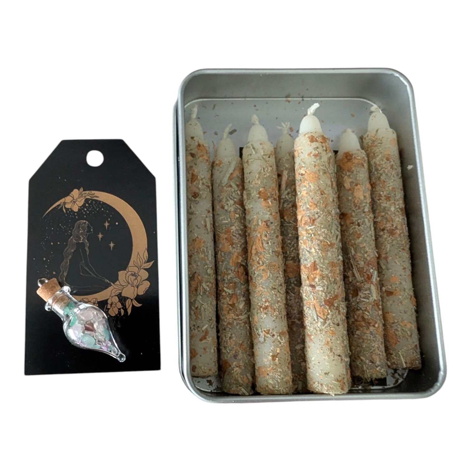Magic Wish Spell Candles – Pack of 8 | Handcrafted Beeswax: White 8 Tin Pack