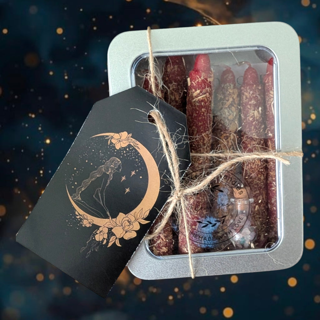 Magic Wish Spell Candles – Pack of 8 | Handcrafted Beeswax: White 8 Tin Pack