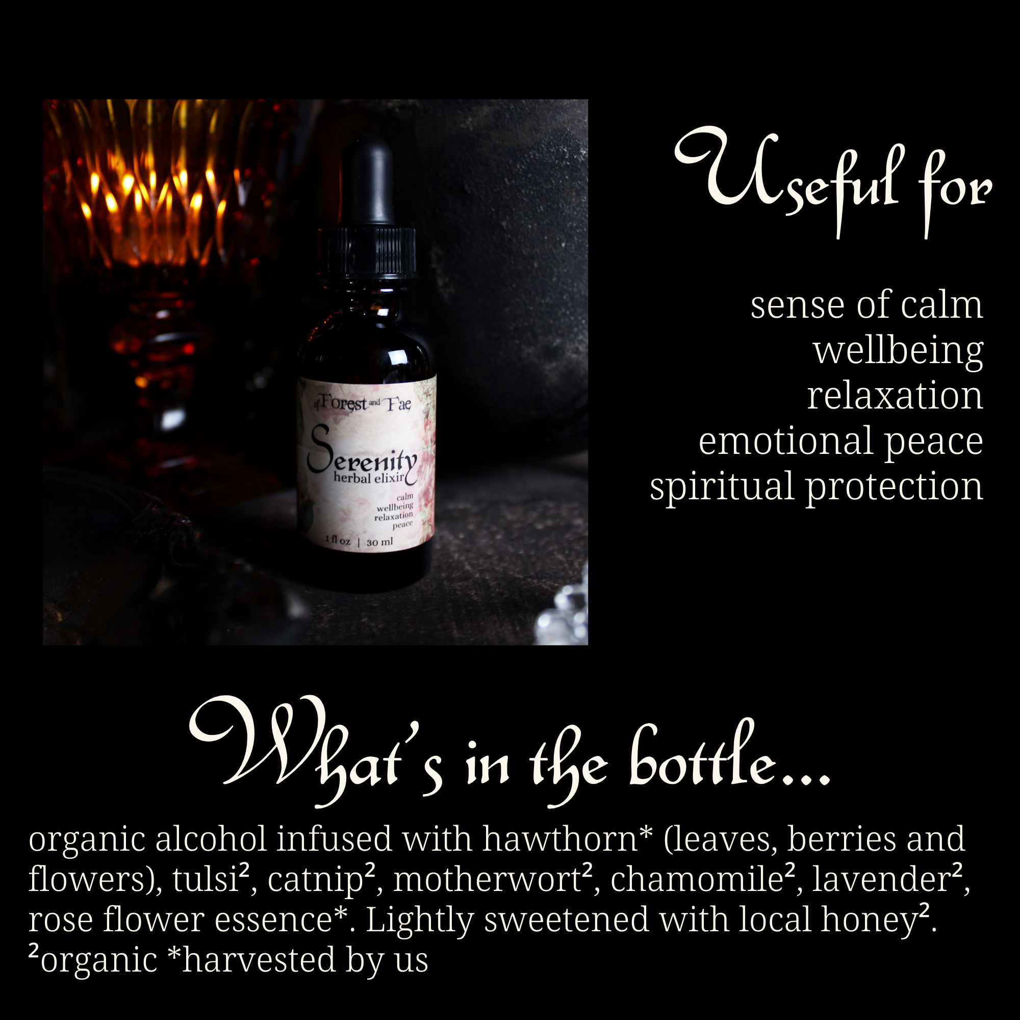 Serenity • Calming Elixir • Herbal Tincture for Peace