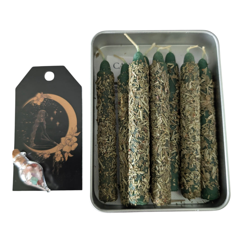 Magic Wish Spell Candles – Pack of 8 | Handcrafted Beeswax: White 8 Tin Pack