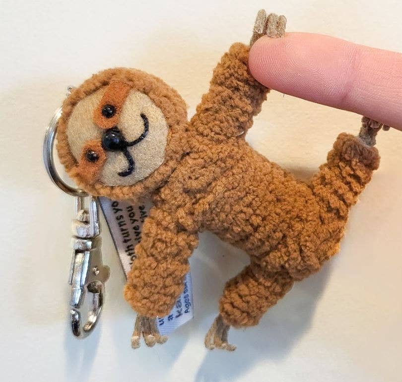 Sammy the Sloth String Doll Keychain