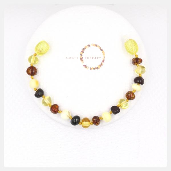 14-15cm Multi Amber Bracelet/Anklet (Packaged with an Informational Care Card)