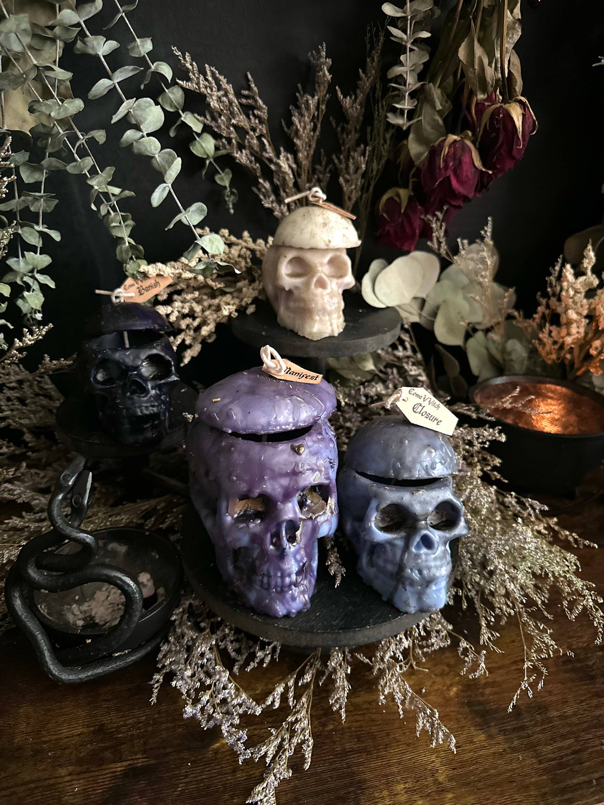 Dressed Thought Control Candles | Skull Candles | Witchcraft: Love / Large