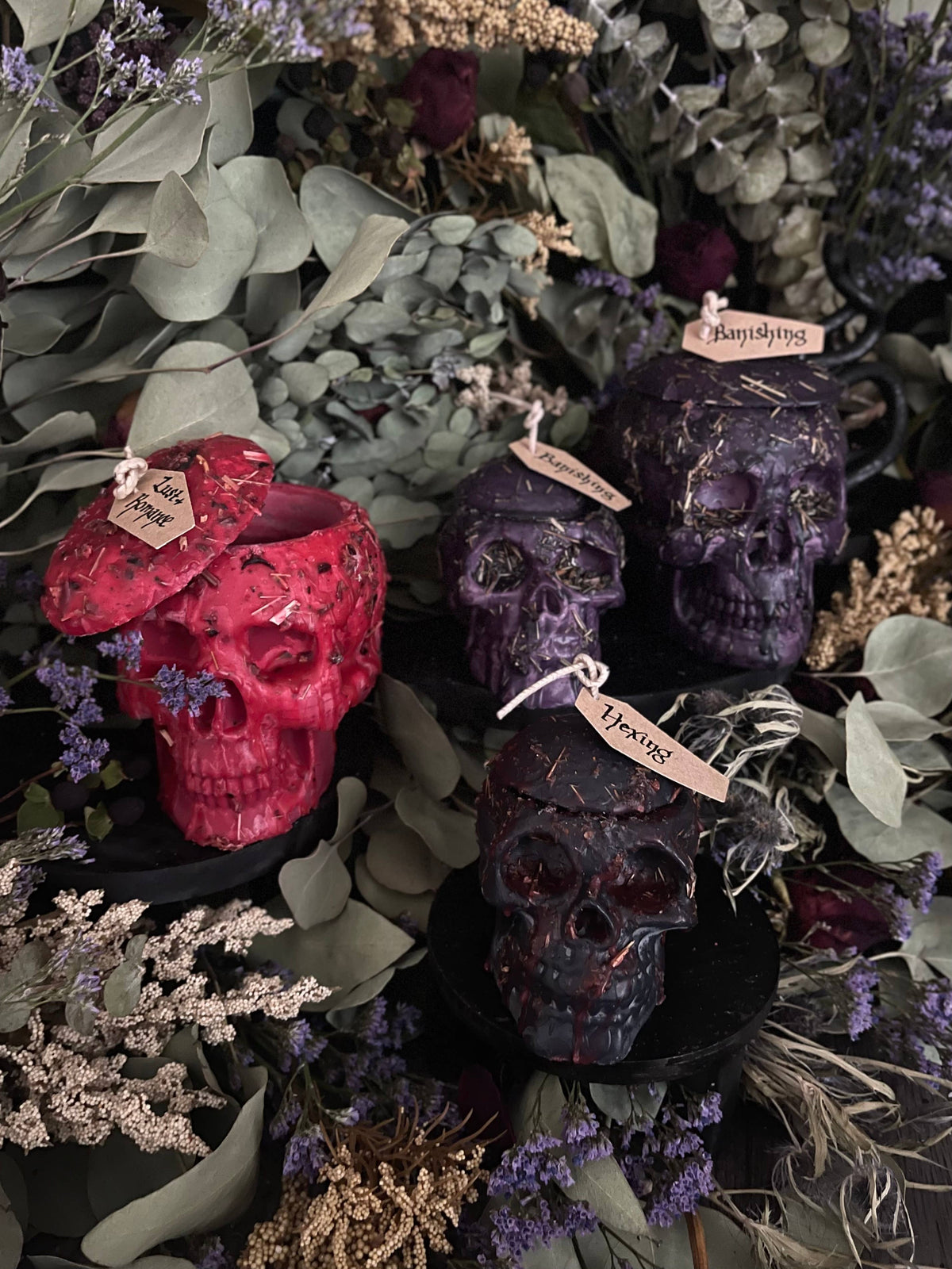 Dressed Thought Control Candles | Skull Candles | Witchcraft: Love / Large