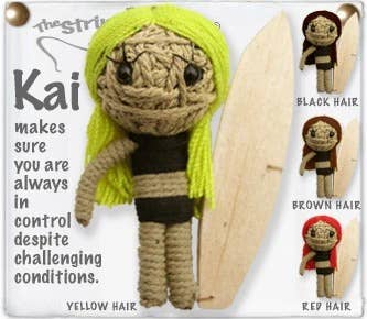 Kai Girl the Surfer String Doll Keychain