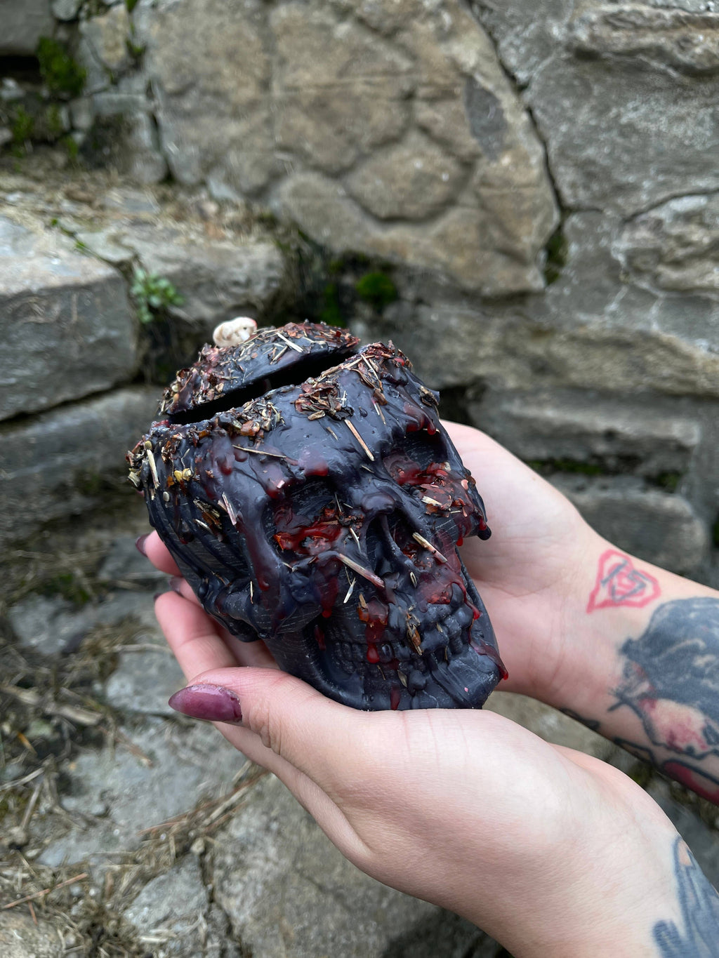 Dressed Thought Control Candles | Skull Candles | Witchcraft: Banishing / Large