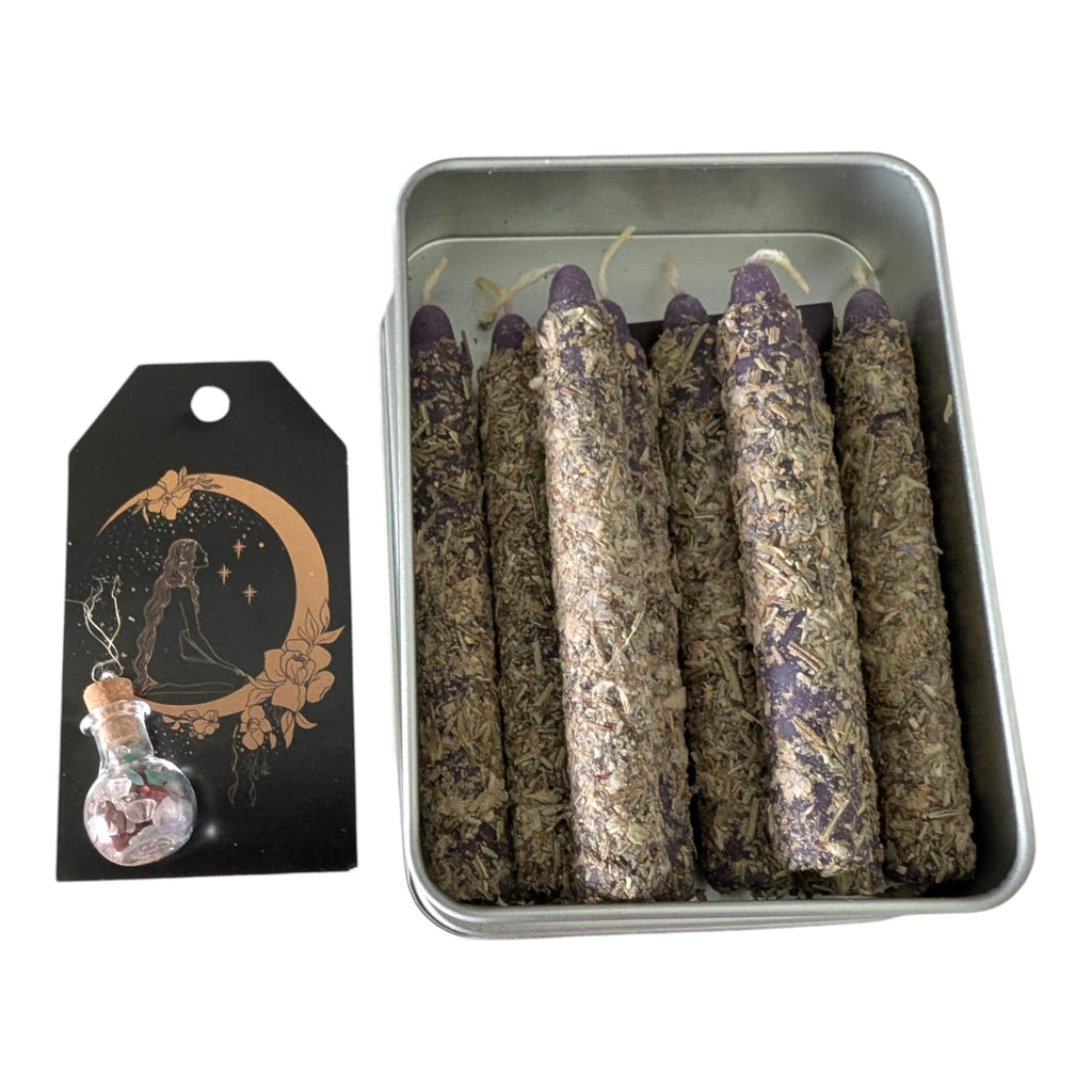 Magic Wish Spell Candles – Pack of 8 | Handcrafted Beeswax: White 8 Tin Pack