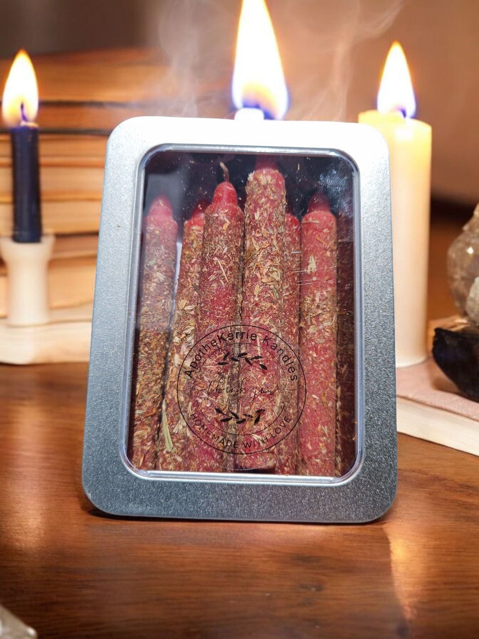 Magic Wish Spell Candles – Pack of 8 | Handcrafted Beeswax: White 8 Tin Pack