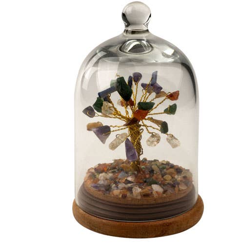 GEMSTONE TREES IN A GLASS DOME: 7 CHAKRA
