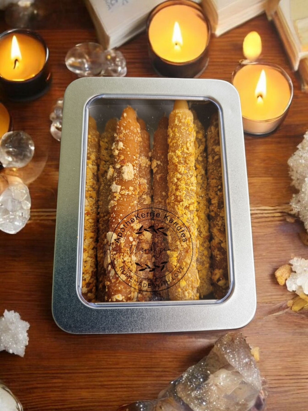 Magic Wish Spell Candles – Pack of 8 | Handcrafted Beeswax: White 8 Tin Pack