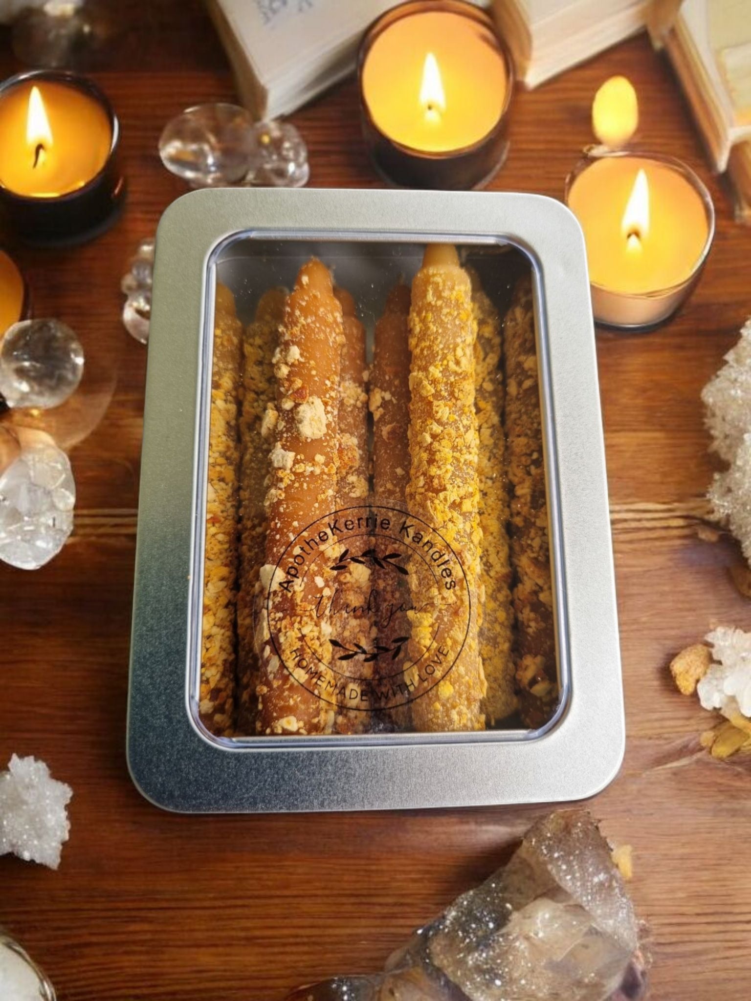 Magic Wish Spell Candles – Pack of 8 | Handcrafted Beeswax: White 8 Tin Pack