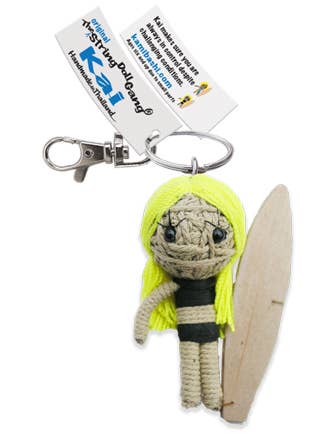 Kai Girl the Surfer String Doll Keychain