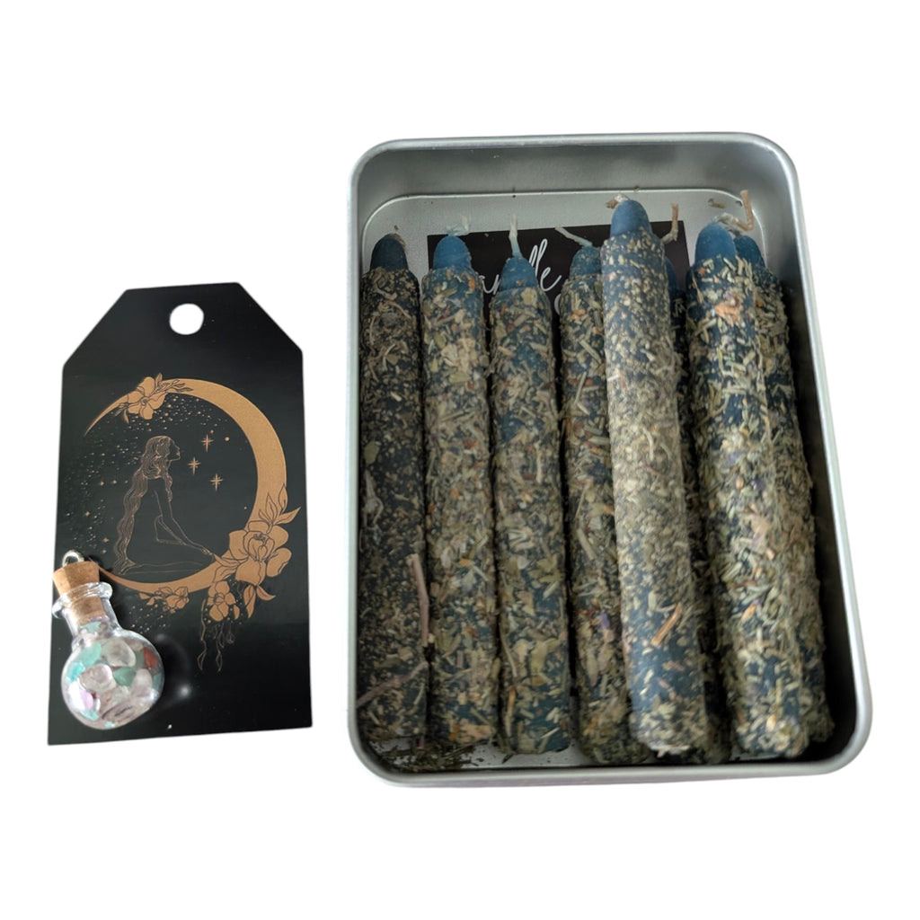 Magic Wish Spell Candles – Pack of 8 | Handcrafted Beeswax: White 8 Tin Pack