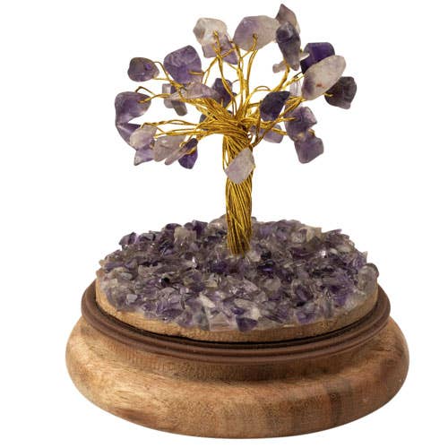 GEMSTONE TREES IN A GLASS DOME: 7 CHAKRA