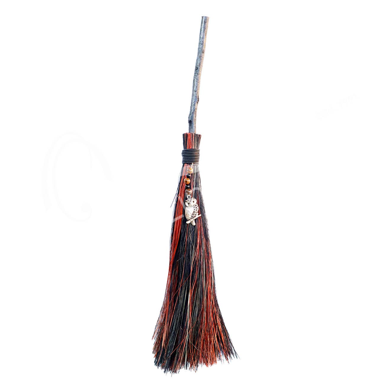 WITCH'S BROOM - ROUND BLACK & BROWN WITH TIGER EYE