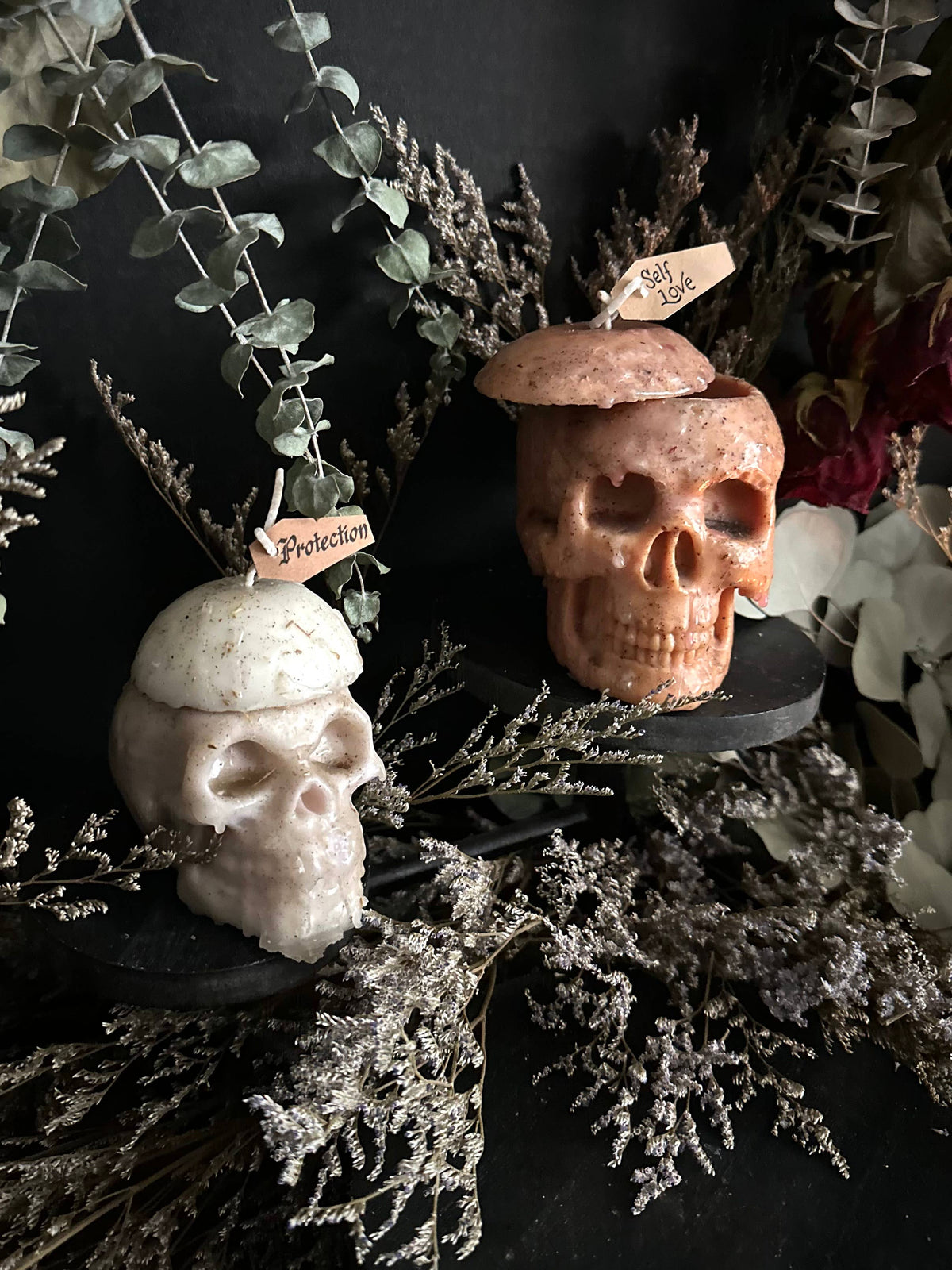 Dressed Thought Control Candles | Skull Candles | Witchcraft: Banishing / Large
