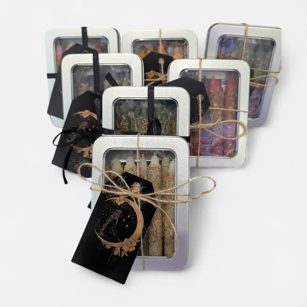 Magic Wish Spell Candles – Pack of 8 | Handcrafted Beeswax: White 8 Tin Pack
