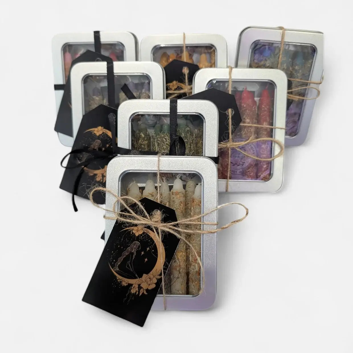 Magic Wish Spell Candles – Pack of 8 | Handcrafted Beeswax: White 8 Tin Pack