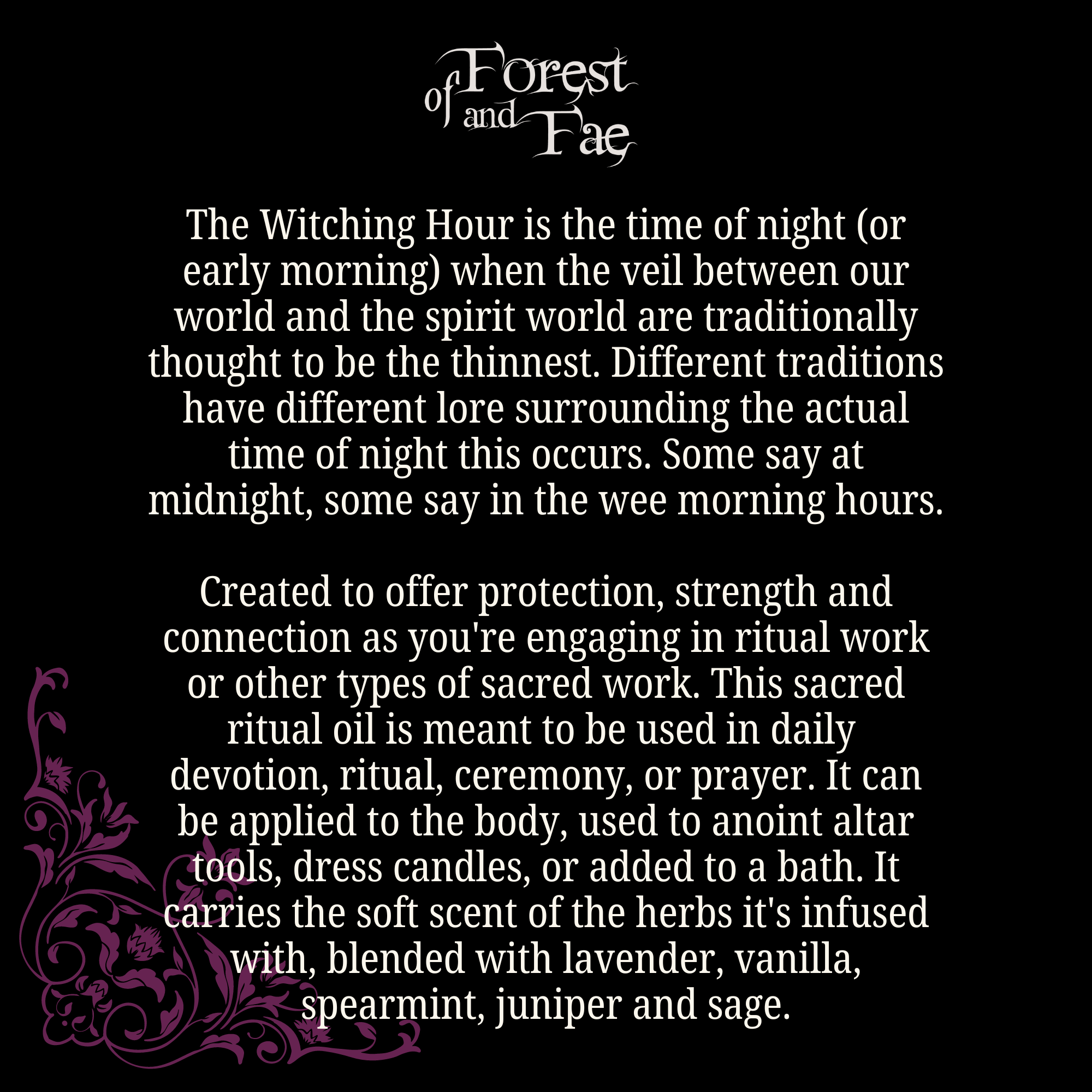 Witching Hour Sacred Ritual Oil • Herb Infused Altar Oil