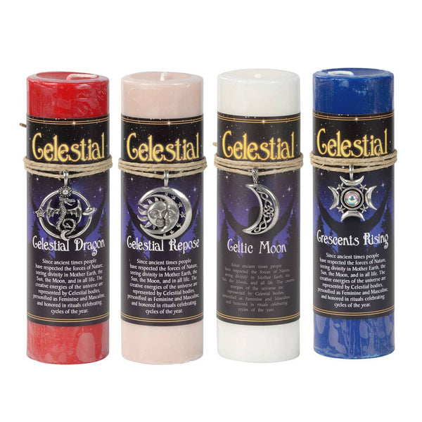 Celestial Pewter Pendant Candles: HOWLING MOON