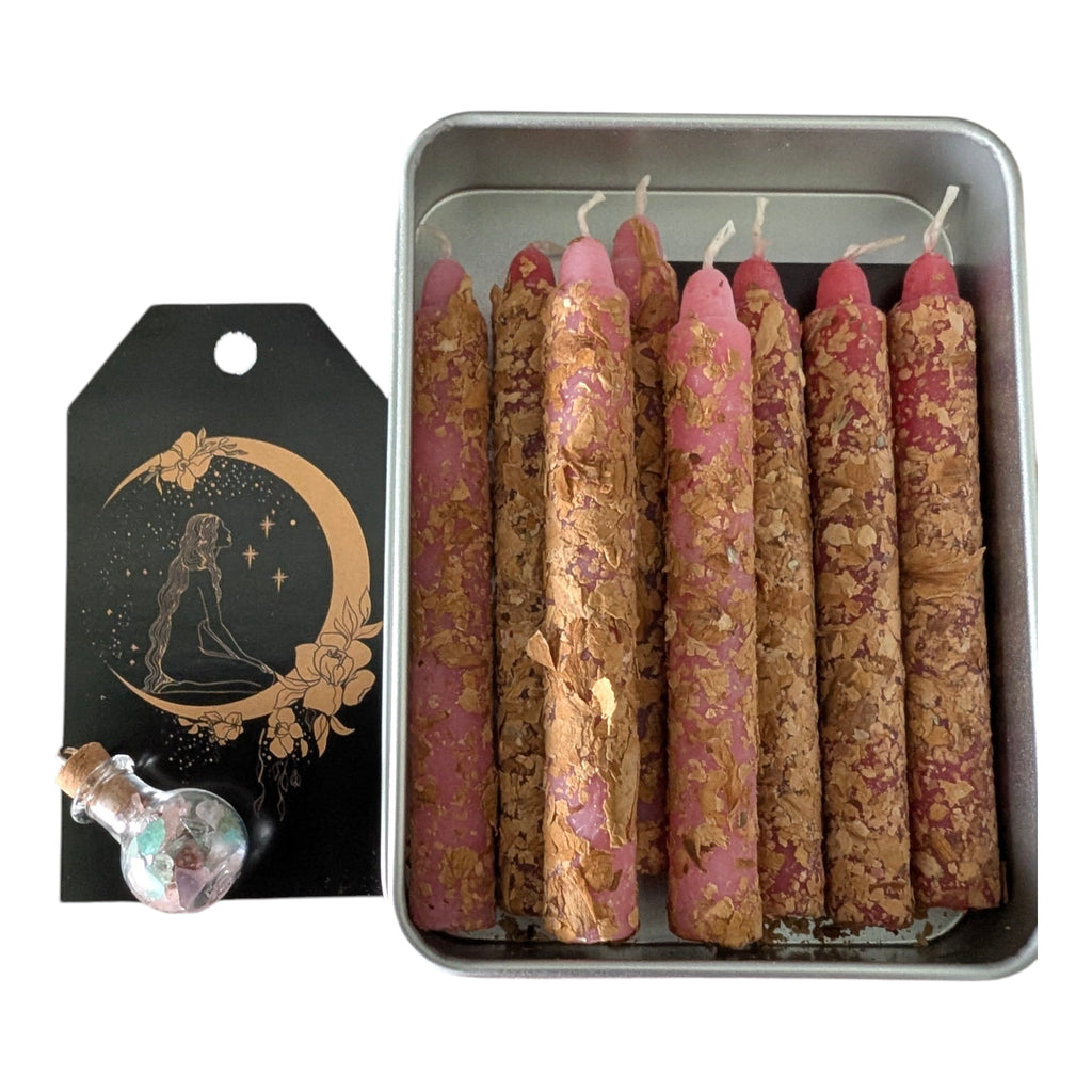 Magic Wish Spell Candles – Pack of 8 | Handcrafted Beeswax: White 8 Tin Pack
