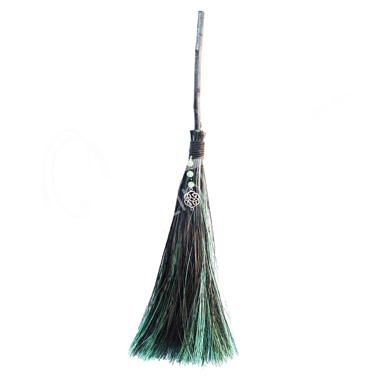 WITCH'S BROOM - ROUND BLACK & GREEN WITH GREEN AVEN