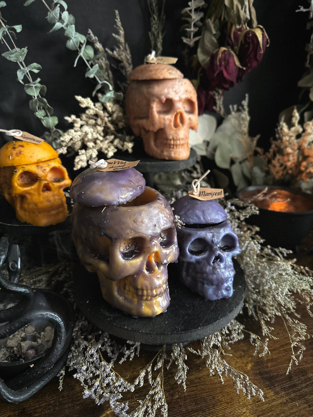 Dressed Thought Control Candles | Skull Candles | Witchcraft: Love / Large