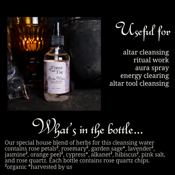 Herb Infused Florida Water • Crystal Infused • Witchcraft