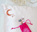 Crystal Dreams Pillowcase, Cosmic Sleep Moon Pink Vegan Silk: Rose Quartz