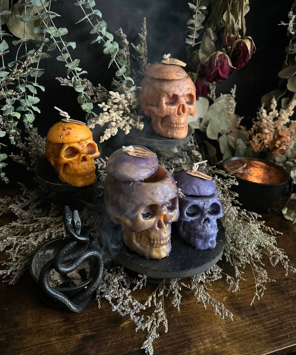 Dressed Thought Control Candles | Skull Candles | Witchcraft: Love / Large