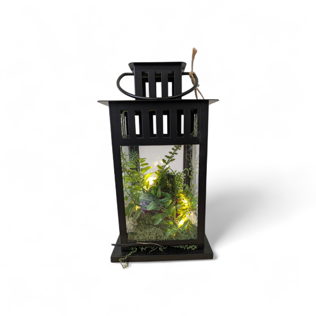 Pink Agate Crystal Cave Lantern One-of-a-Kind Artisan Light