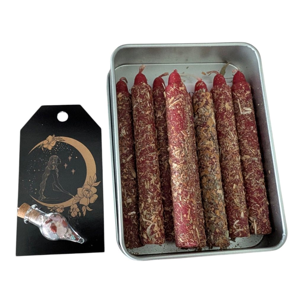 Magic Wish Spell Candles – Pack of 8 | Handcrafted Beeswax: White 8 Tin Pack