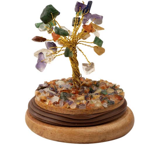 GEMSTONE TREES IN A GLASS DOME: LAPIS