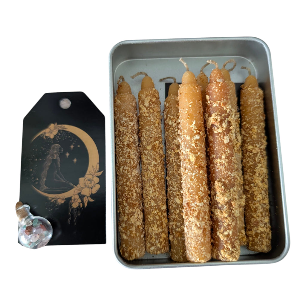 Magic Wish Spell Candles – Pack of 8 | Handcrafted Beeswax: White 8 Tin Pack