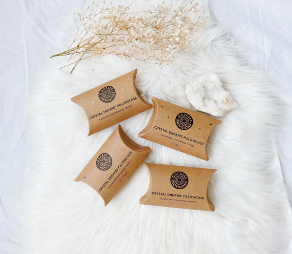 Crystal Dreams Pillowcase, Cosmic Sleep Moon Pink Vegan Silk: Rose Quartz