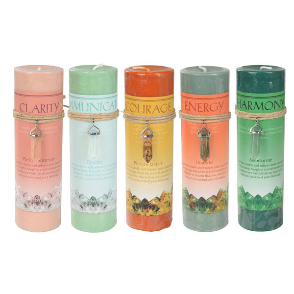 Crystal Energy Pendant Candle: CLARITY - PINK AVENTURINE (NEW)