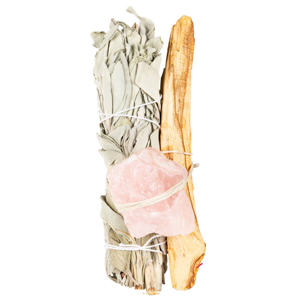 Sage Bundle W/ Gemstone And Palo Santo: Black Tourmaline