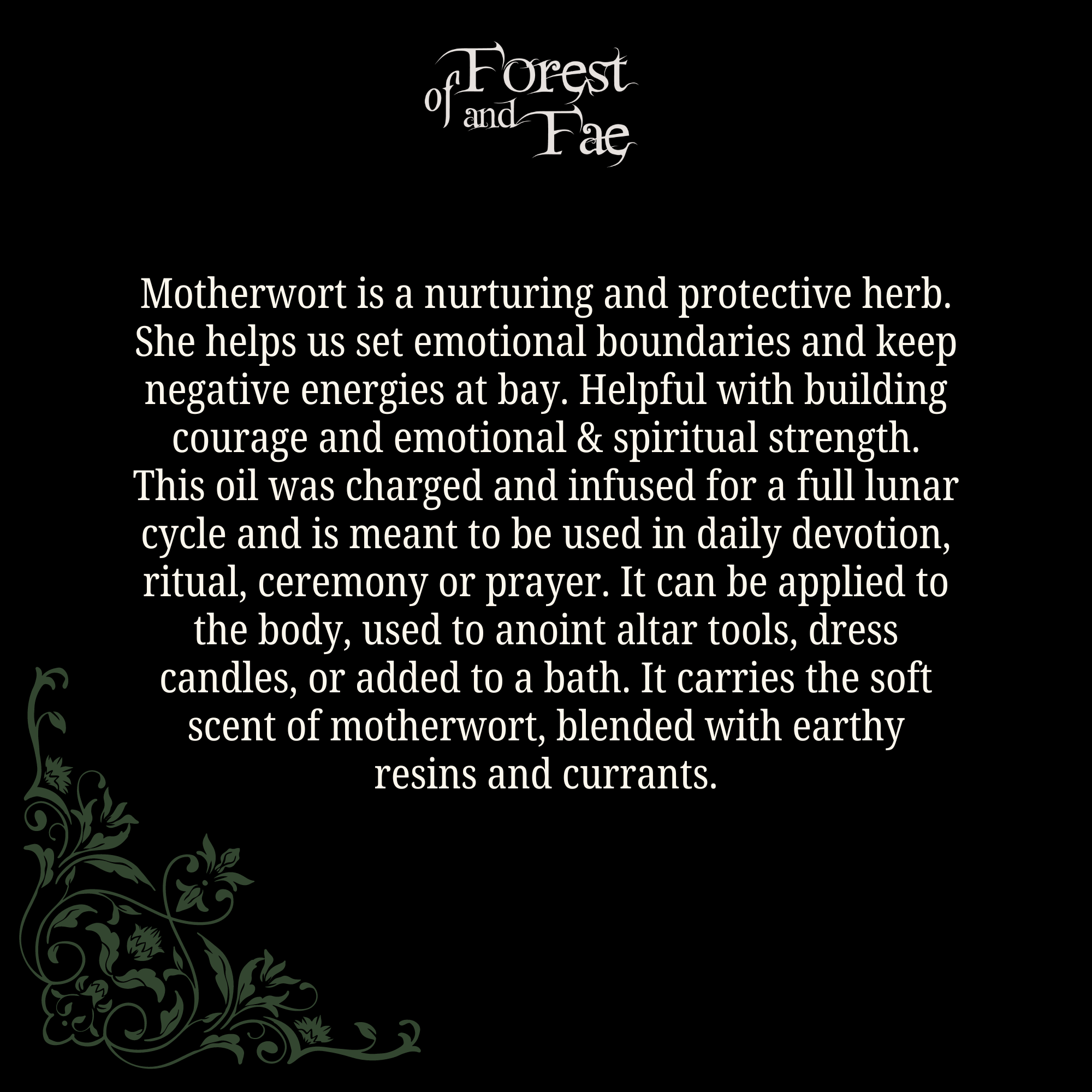 Motherwort Sacred Altar Oil • Ritual Oil • Empath Protection