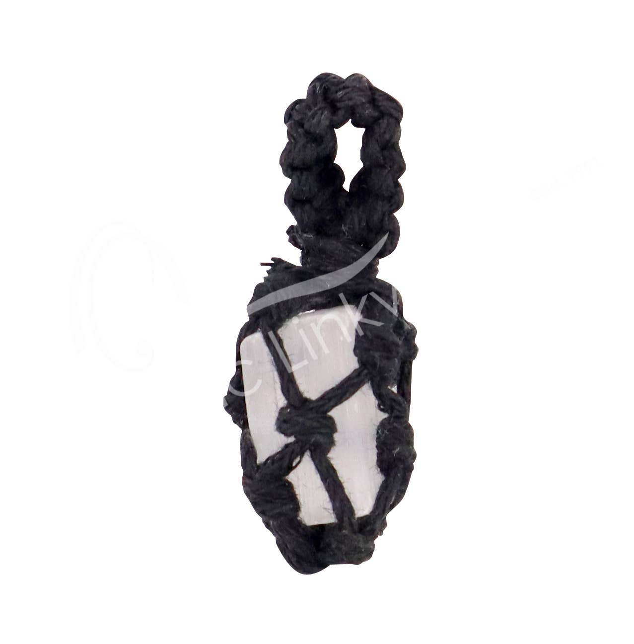 PENDANT - THREAD CAGE SELENITE ROUGH 1.5-2"