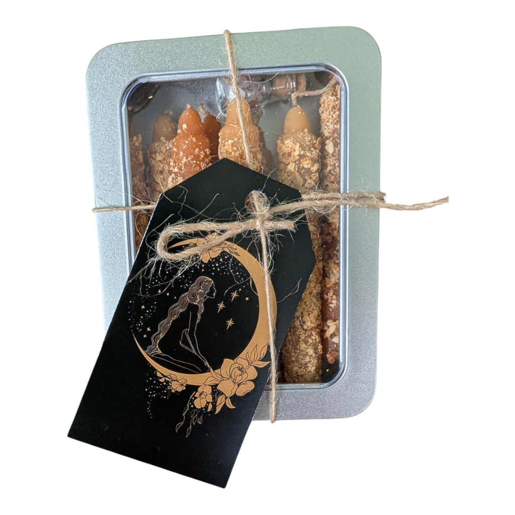Magic Wish Spell Candles – Pack of 8 | Handcrafted Beeswax: White 8 Tin Pack