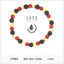 Lava, Buttermilk Amber & Red Sea Coral Adult Bracelet